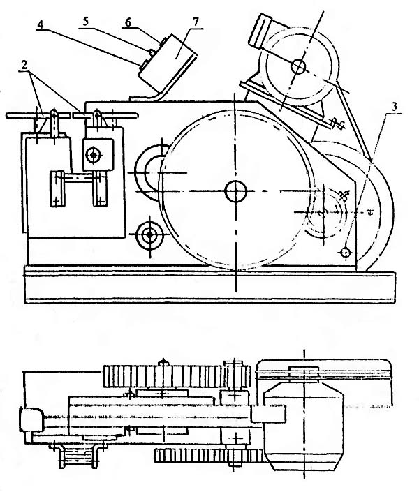 Розташування органів керування верстатом для резки арматуры СМЖ-172